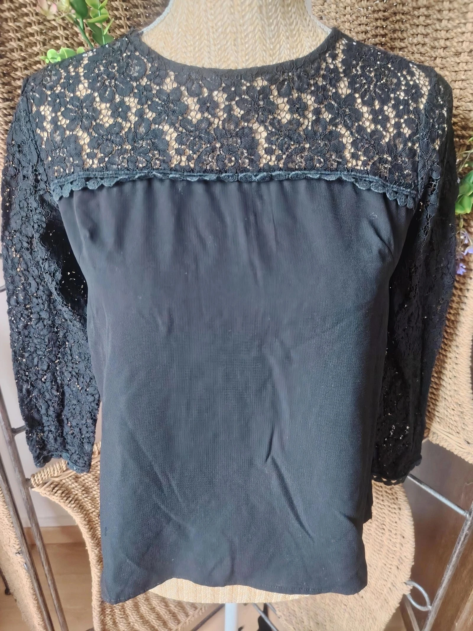 Blusa de renda preta feminina 36 Versão Feminina – photo 2